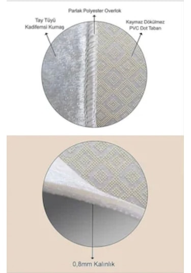 Hitit Halı Seccade Namazlık Yüksek Kalite Dot Taban 80x130 Çok Renkli
