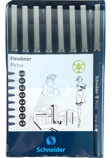 Schneider Pictus Fineliner Teknik Çizim Kalemi 8 Li Set