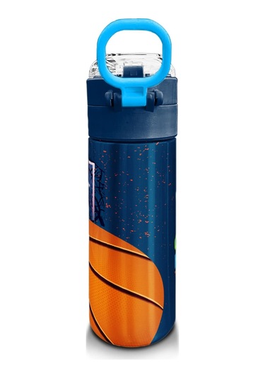 Coral High Kids Turuncu Lacivert Basketbol Desenli Pipetli Ve Direkt İçim Çelik Termos 500 Ml 31967 Turuncu