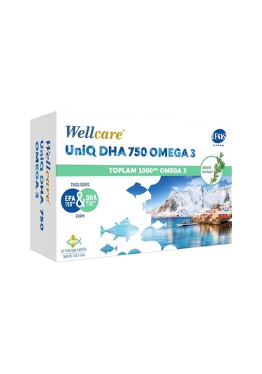 Wellcare  Uniq Dha 750 Omega 3 1000 Mg Takviye Edici Gıda 30 Yumuşak Kapsül