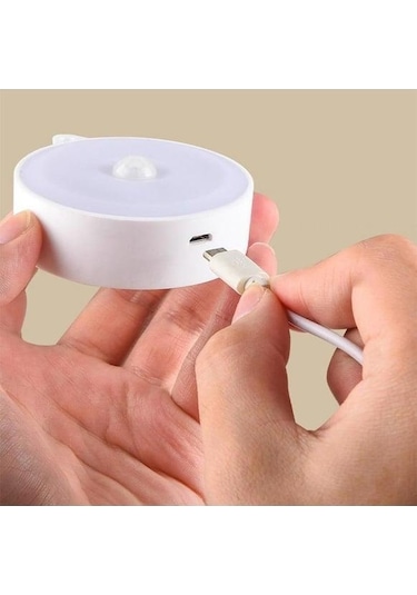 Usb Şarjlı Pır Hareket Sensörlü Gece Lambası Magnet Mıknatıslı 4000k-gün Işığı-2adet Beyaz