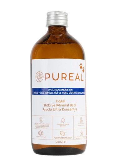 Pureal Evcil Hayvanlar İçin Doğal Yüzey Temizleyici ve Koku Giderici Konsantre 500 ML