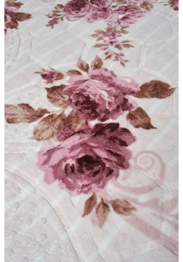 Sarar Battaniye Sarar Çift Kişilik Battaniye Rosrey Gül Kurusu Pudra