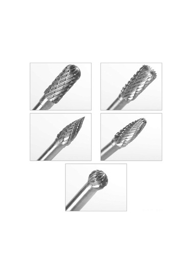 Novahub 5'li Set Tungsten Çelik Döner Freze Uçları - 6mm Sap, 8mm Baş - Metal İşleme Aksesuarı