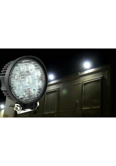 Tas 12-80v Çalışma Lambası Yuvarlak 9 Led 27w 112x35mm L1004