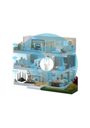 Wezone Beyaz Ac1200m Wifi Genişletici 2.4/5.8ghz, 4 Yüksek Kazanç Antenli, Sinyal Güçlendirici, Ap/router Modu, Avrupa Standartı