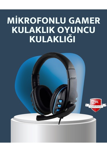 Stereo Mikrofonlu Kablolu Oyun Kulaklığı - Konforlu Ve Net Ses İletimi