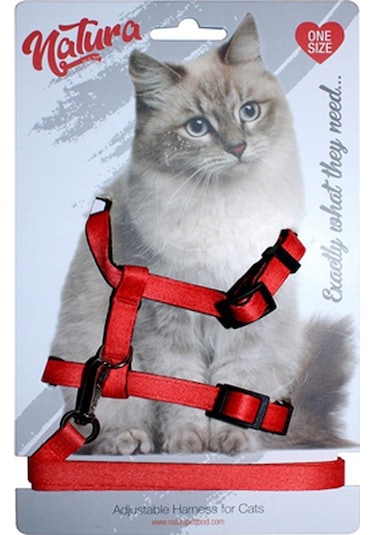 Natura Yetişkin Kedi Bel Tasması - Kırmızı