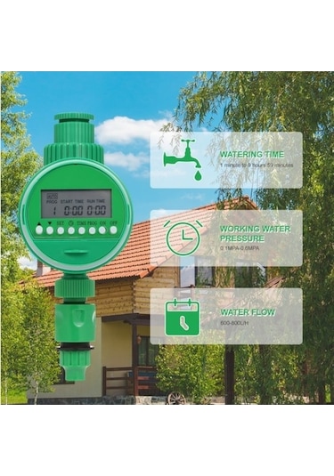 Trendooze Yeşil Fairy Bahçe Sulama Zamanlayıcı Musluk Otomatik
