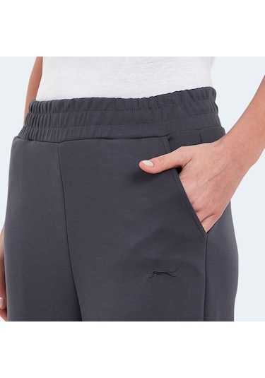 Slazenger VILLE Kadın Cepli Bol Paça Koyu Gri Eşofman Altı