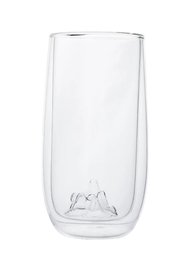Emsan Globe Renksiz Çift Cidarlı Volkan Desenli Bardak 380ml Şeffaf