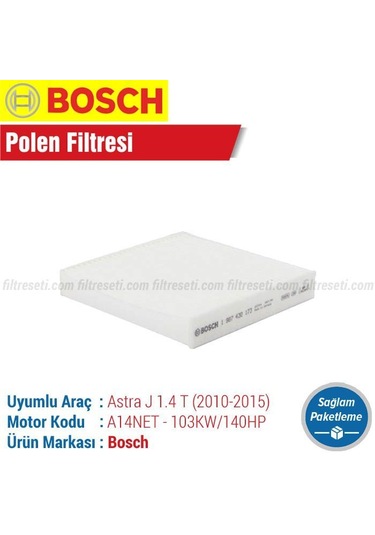 Opel Astra J 1.4 Turbo Bosch  Polen Filtresi (2010-2015)