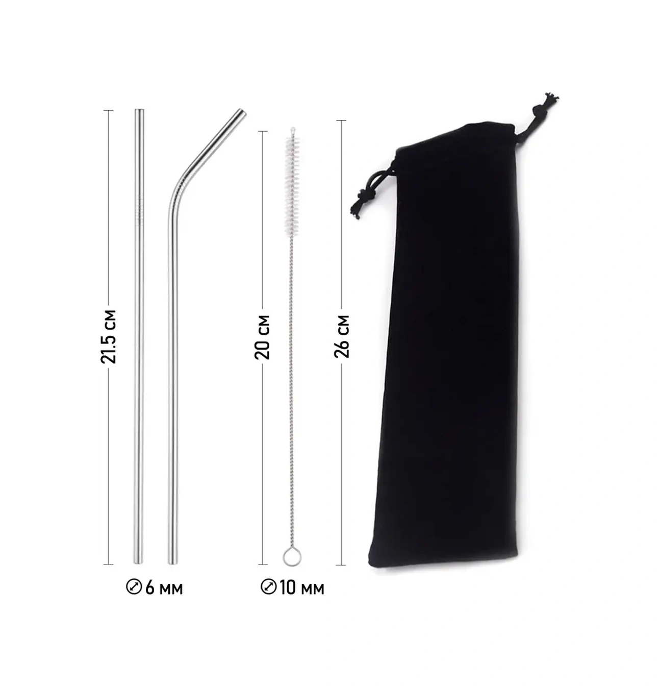 Black Drop İçecekler Ve Kokteyller İçin Yeniden Kullanılabilir Pipetler, 8 Adet 27413791