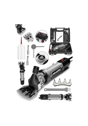 Dragro Alman Drg-4200w Devir Ayarli Bakir Sargili Çelik Şanzuman Koyun Keçi Kirkma Makinesi + 1 Üst Bıçakg