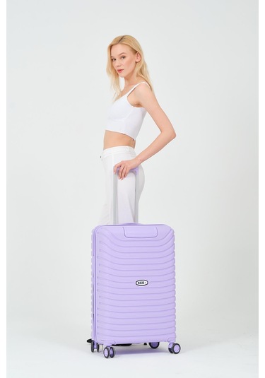 Keo-plus Lila Orta Boy Silikon Kırılmaz Pp Valiz Siyah