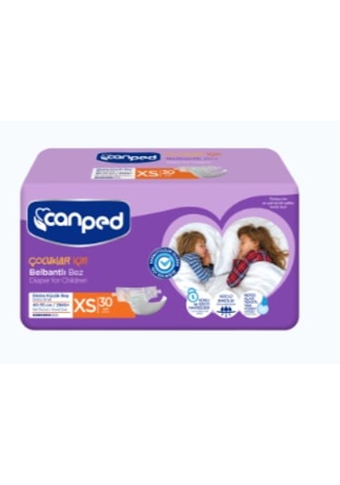 Canped Çocuklar için Ekstra Küçük Boy Belbantlı Hasta Bezi XS 30'lu