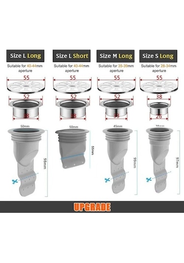 Joyhub Mingjin Shop2 L Mavi Uzun Stil Silikon Koku Geçirmez Drenaj Çekirdek Sızıntı Mühür Haşere Kontrolü Anti-koku Paslanmaz Çelik Kapak Draininner Mutfak Banyo Seti Kanalizasyon Borusu I1c9ny Renkli Çok Renkli