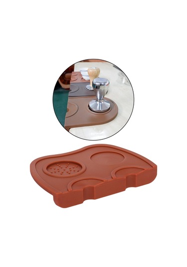 Suntek Espresso Mat Kahve Kurcalama Kaymaz Sıkıştırma Tutucu Ped Silikon Mat Kahverengi