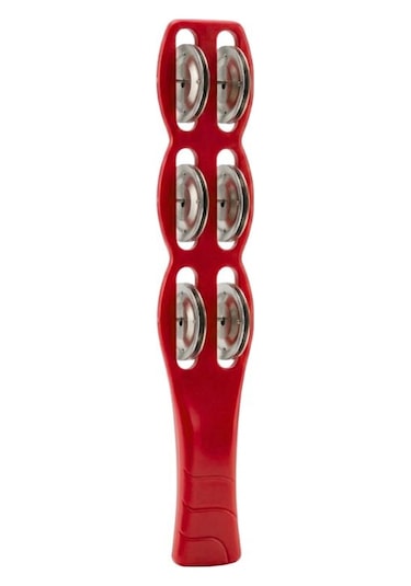 Temel Plastik Çubuk Tef 6 Zilli Kırmızı 26 Cm