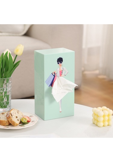 Reedark Kartoon Güzeli Mini Masaüstü Dekoratif Mendil Kutusu - Uçan Etki Li Rperi Renkli Kiz Figürlü Pratik Dekor Aleti