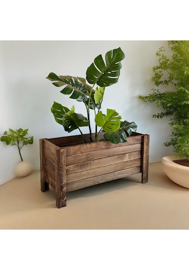 Bahçe Saksı Ahşap Saksı Çiçeklik Dekorasyonu 2006