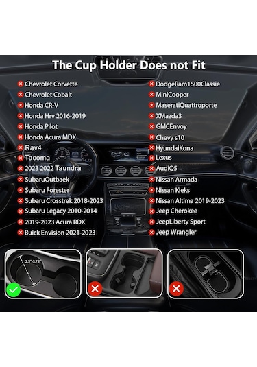 Maiyame Araç İçecek Tutucu Genişletici Adaptörü Ayarlanabilir Taban, 3.2-3.8 İnç Çaplı Suluklar İçin, Silikon Mat Ve Kalın Yastıklar, 2 Adet