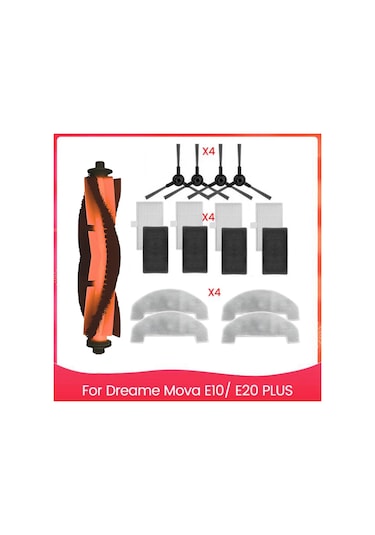 Leasetake Dreame Mova E10/ E20 Plus Elektrikli Süpürge Aksesuarları İçin Yedek Parça Ana Yan Fırça Hepa Filtre Paspas Pedi