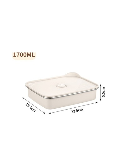 Ulzyvf Gıda Kutusu - Hava Geçirmez Saklama Kabı 3200ml Krem-beyaz Krem - Beyaz