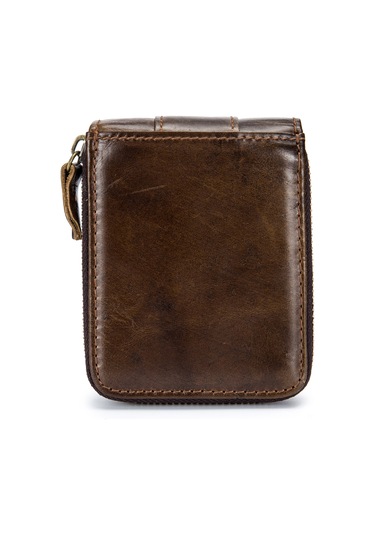 Suofeng Vintage Renkli Deri Cüzdan: Çoklu Bölmeli, Fermuarlı, Erkekler İçin Şık Ve Pratik Aksesuar Kahve