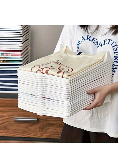 Oldfriend 20 Parça Beyaz Yığınlanabilir Giyim Organizatörü - Taşınabilir Dolap Düzenleyici Beyaz