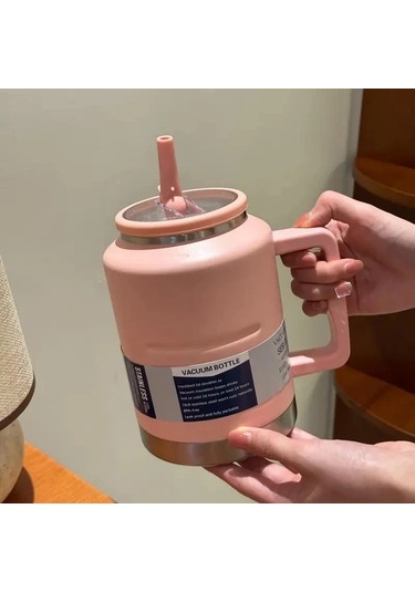Maxaccess Pink Color 50oz Paslanmaz Celik Vakumlu Termos Matara Sap Agizlik Sizdirmaz Pembe Renk