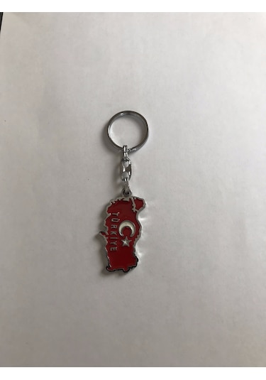 Bd Tekstil Türkiye Haritası Tasarım Kırmızı Renkli Anahtarlık