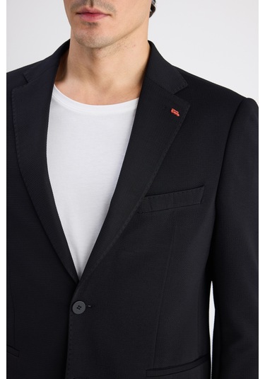 Twn Slim Fit Siyah Armürlü Kumaş Ceket 6ec04bb01474m Çok Renkli