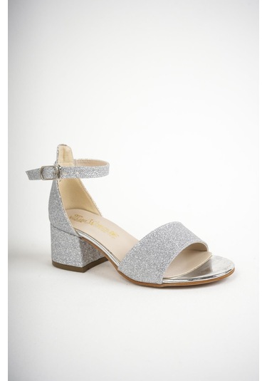 İncimoda Kız Çocuk Bilekten Bağlama Topuklu Taşlı Günlük Sandalet 001