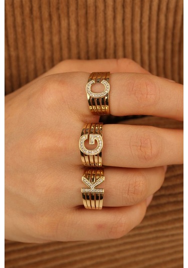 Çgk Çiğdem Gürel Kuyumculuk G Harf Altın Yüzük Gold