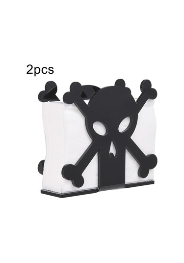 Sones 2 Adet Yx013-2 Akrilik Kafatası Masa Kağıt Havlu Düzenleyici Siyah