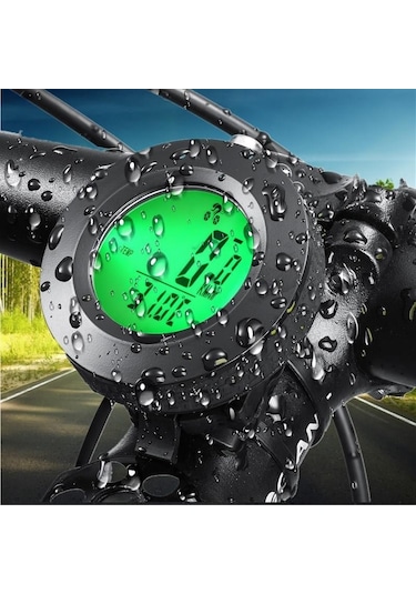 Kablosuz Bisiklet Km Hız Göstergesi Sayacı Su Geçirmez Lcd 4 Renk Yuvarlak Ekranlı Led Kilometre Saati Siyah