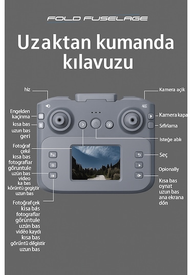 Ekranlı Kumandalı 2k Kameralı Akıllı Drone - Uzun Menzilli,
