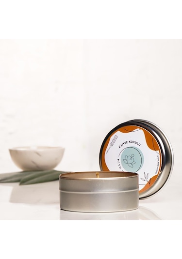 Mitr Kahve Aromalı Metal Mum Çok Renkli