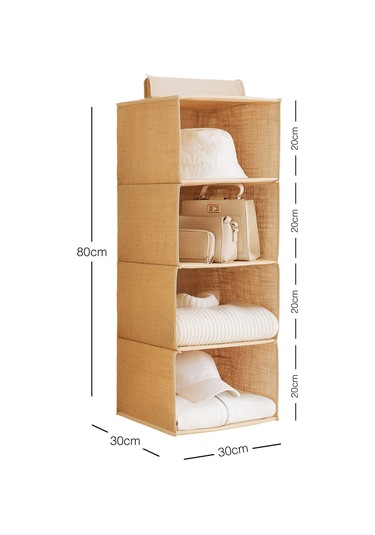 Ocean Home Textile 4 Katlı Jüt Dolap İçi Düzenleyici 30 x 30 x 80 cm