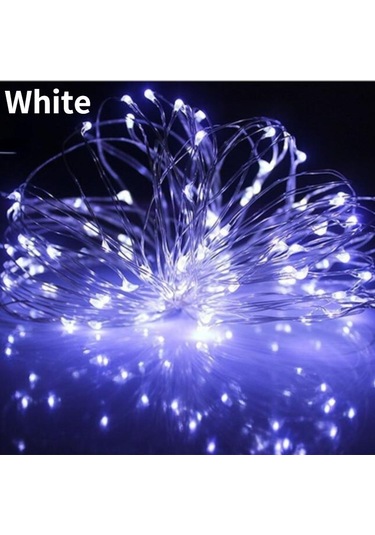 Beyaz 1m/2m/5m/10m/20m Usb Led Dize Işıklar Bakır Gümüş Tel Çelenk Işık Su Geçirmez Peri Işıklar Noel Düğün Parti Dekorasyon İçin 1m Beyaz