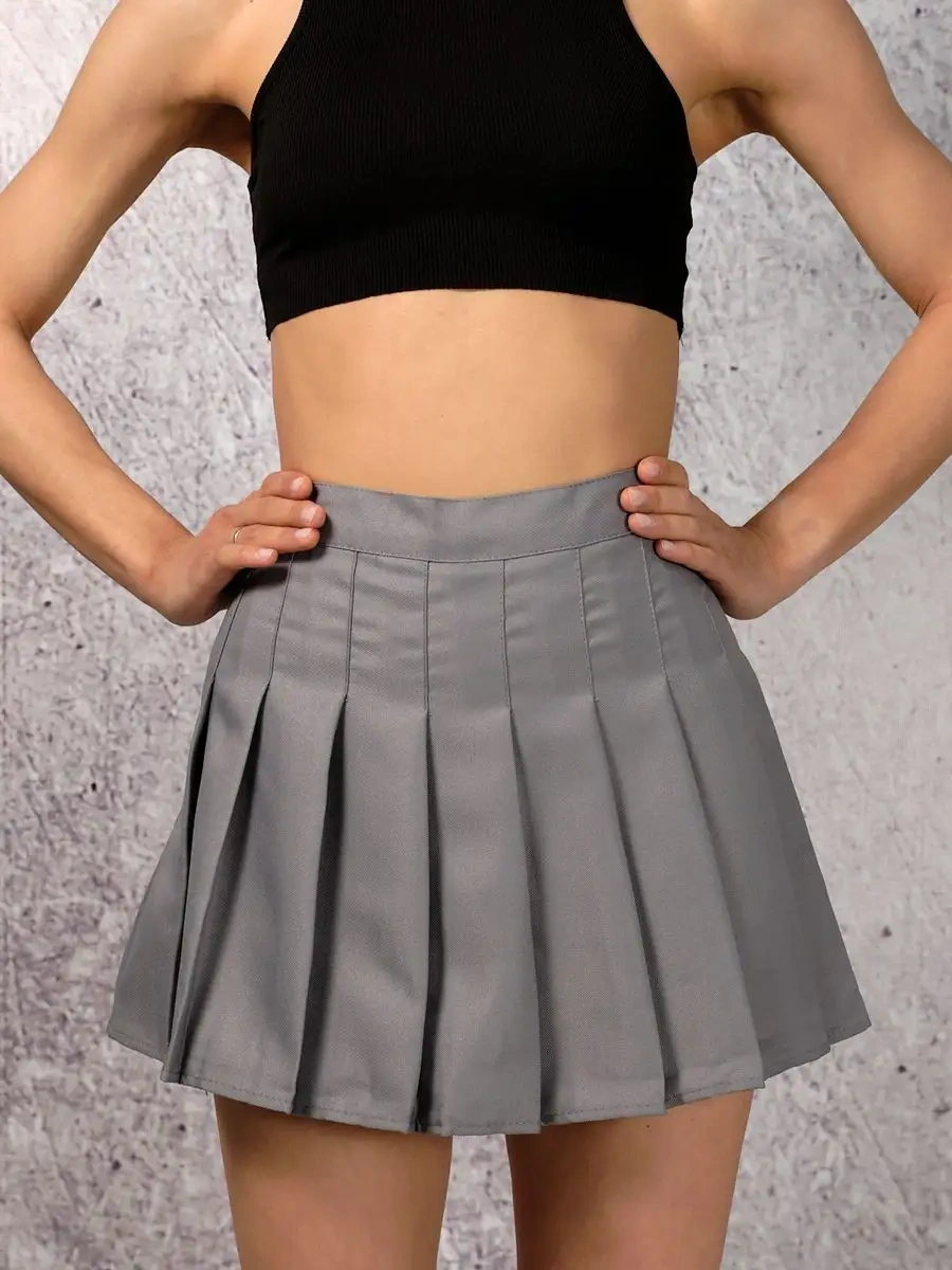 Odezda Vb Plise Mini Tenis Şort Etek 164860390 Gri