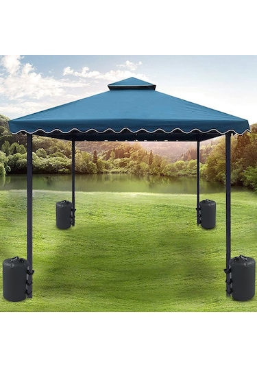 Su Ve Kum Çok Fonksiyonlu Çadır Rüzgar Geçirmez Sabit Su Torbası, Boyut: 18x40cm Mavi Çok Renkli