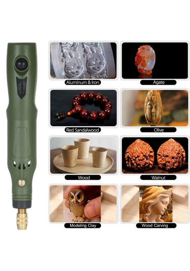 Youtek Usb Şarjlı Yeşil Minik Taşlama Makinesi, 15000 Rpm Hız İle Kesme Ve Parlatma İçin