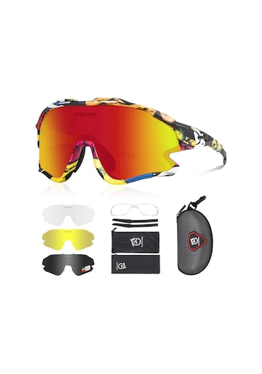 Queshark Polarize Anti-Uv Outdoor 4 Lens Ultra Hafif Spor Motorsi