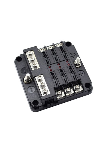 Monyee 6 Yollu Led Göstergeli Sigorta Kutusu - Tüm Taşıtlar İçin Anti-koroziv Bakır Uçlar, 32v 100a Maksimum Giriş, Su Geçirmez Pc Kapak