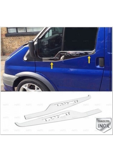 Ford Transit 2003 2013 Krom Cam Çıtası 2 Parça P Çelik