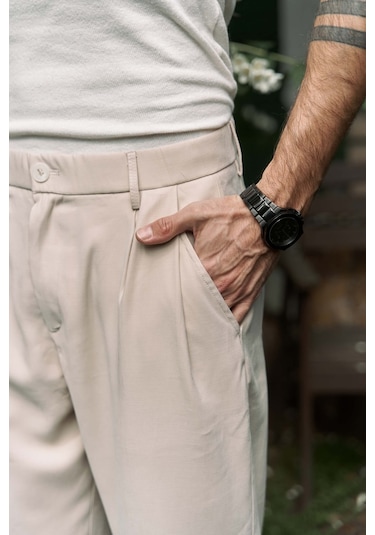 Ales Bej Erkek Pantolon Bej