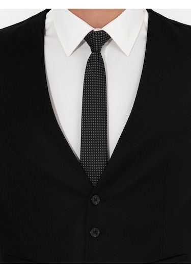 Cacharel Siyah Slim Fit Yün Karışımlı Yelek