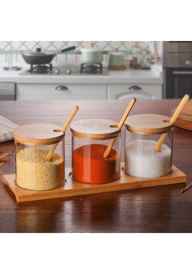 Sones Yaratıcı Borosilikat Şeffaf Baharat Kavanozu Mutfak Malzemeleri Tek Cam Kavanoz Diğer